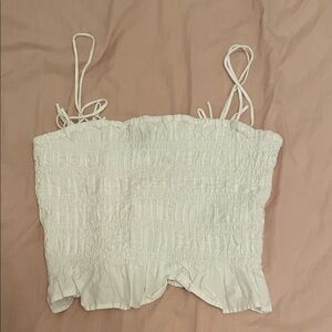 White Ruffled Women's Top